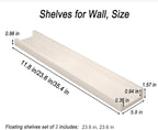 Radiator Cover Shelf, 23.6 in Long White Floating Shelves Wood Shelving Wall Mounted for Living Room Bedroom Kitchen Bathroom