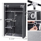 64" Portable Closet Storage Organizer Wardrobe Clothes Rack,Covered Garment Rack,Steel Tube Clothes Storage Organizer,Freesta
