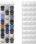 Unjumbly Baseball Hat Rack, 27 Pocket Over-The-Door Hat Organizer with Clear Deep Pockets to Display Baseball Caps Collection