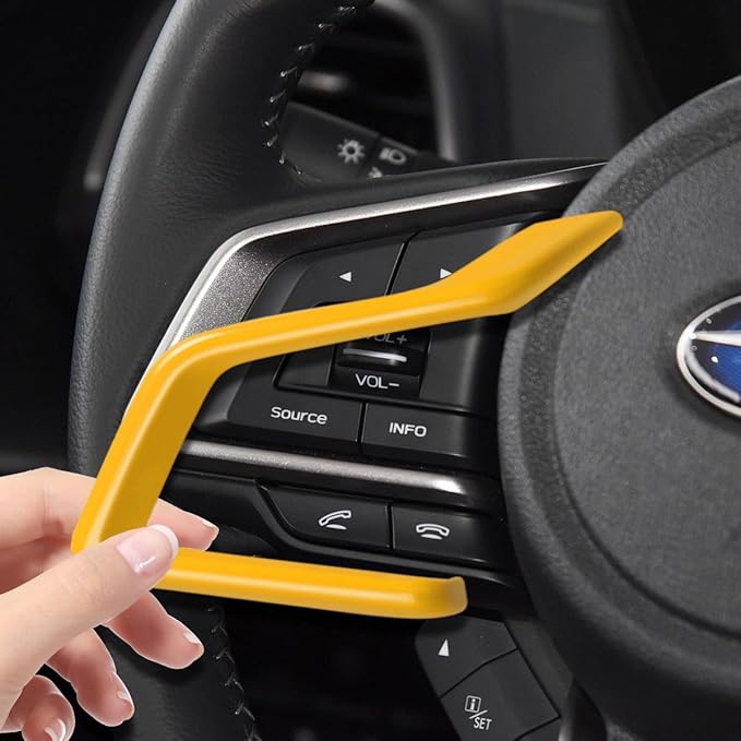 Auovo Center Console Steering Wheel Cover Trims for Subaru Crosstreck Outback Legacy Accessories 2018-2026 for Subaru Impreza 2017-2026/19-26 Forester/Ascent 2018-2026 (Yellow)
