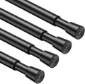 4PCS Tension Curtain Rod 33 to 59 Inch,Black Short Curtain Rods No Drilling,Loaded Expandable Spring Curtain Rods for Windows