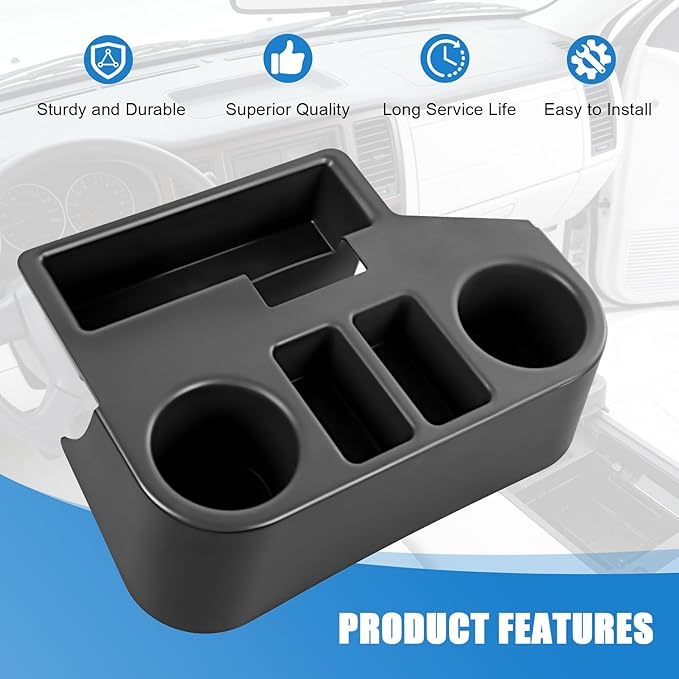 DICMIC Center Console Armrest Add-on Cup Holder for 1994-1997 Dodge Ram 1500 2500 3500