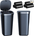 2 Pack Mini Car Trash Can with Lid and 90 Bags, Small Cup Holder Trash Can for Car Door Home Office Bedroom Desktop - Waterproof & Odor Blocking (2Black)
