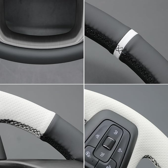 MEWANT Steering Wheel Cover for GMC Sierra Steering Wheel Cover for GMC Sierra 1500 / Sierra 1500 Limited/Sierra 2500 / Sierra 3500/ Yukon (XL) Hive Microfiber Leather