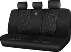 CAR PASS Luxury Faux Leather Rear Bench Car Seat Covers, Waterproof Anti Slip Back Seat Covers, Deluxe Automotive Backseat Co