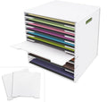 SONGWAY 12x12 Paper Storage Organizer - 13 Tier Desk File Organizer with Adjustable Shelves, Letter Mail Tray, 12x12 Stackabl