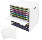 SONGWAY 12x12 Paper Storage Organizer - 13 Tier Desk File Organizer with Adjustable Shelves, Letter Mail Tray, 12x12 Stackabl