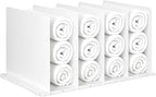 Towel Organizer for Closet, White Interlocking Towels Organizer, Bathroom Towel Storage, Space Saving Bathroom & Cabinet Unde