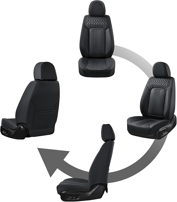 Coverado Seat Covers, Car Seat Covers Front Seats, Black Seat Cover, Waterproof Car Seat Cushion, Front Car Seat Covers Leath