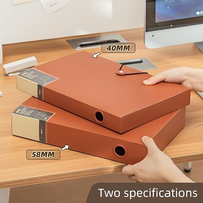 A4 Storage File Boxes Plastic Archives Cases with Lid, File Folder Organizer Document Filing Box for office,home,school (1, 4