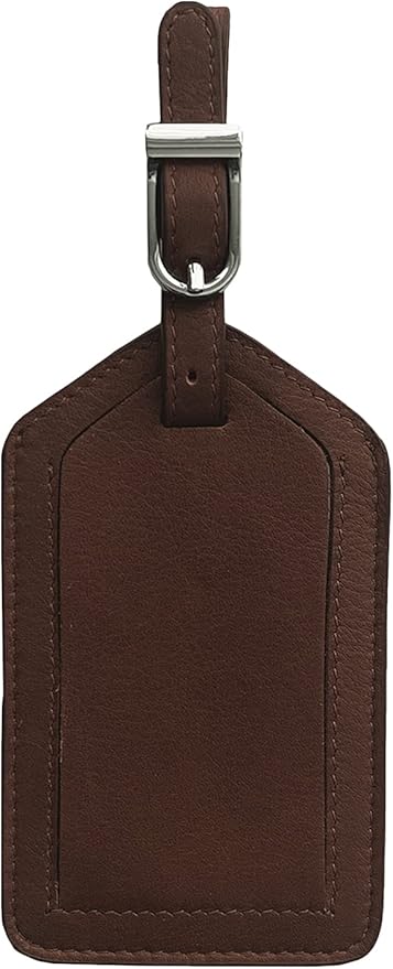 Personalized Monogrammed Leather Luggage Tags - 2 Pack