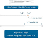 TYRON Spring Tension Curtain Rod 17 to 28 Inch, Extendable Pressure Curtain Rod Tension, Window Rods for Curtains, Kitchen, B