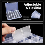 Budreu 8pack 36 Grids Plastic Clear Organizer Box bead Storage Containers with Adjustable Dividers for Craft Jewelry Fishing 