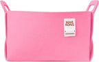 Collapsible Felt PINK Storage Bin Large 14.6"x9.4"x9.4" – Foldable Basket with Handles for Closet, Laundry Room Organization,