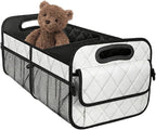 Car Trunk Organizer, Collapsible Sturdy Multi-Compartment Vehicle Cargo Storage Bag, Removable Automotive Trunk Organization