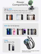 LISEN Qi2.2 25W Magsafe Car Mount Charger,[More Stable & Faster Charging] Suction Cup Phone Mount, Wireless Car Charger 25W for iPhone 17 16 Samsung Galaxy S26 Ultra,15W for iPhone 17e 15 14 13 12