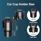 JPart Car Cup Holder Expander, Cup Holder Expander, Cupholder Expander with Adjustable Extension Base and 360° Rotation Desig