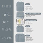 PFEYRPK Lightweight Compression Packing Cubes for Suitcases, Compressible Expandable Travel Packing Organizer with Clear Toil