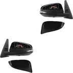 TRQ 2 Piece Driver and Passenger Side Mirror Assembly Set Electric Adjustment Heated No Memory Black Compatible with 2014-201