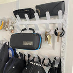 Evelots Rack for Purses, Belts, Jewelry, Ties, Hats - New Over the Door Organizer - Adjustable 8 Tier - 40 Hooks for Multi Us