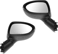 TRQ 2 Piece Driver and Passenger Side Mirror Assembly Set Power Folding Electric Adjustment Heated No Memory Black Compatible