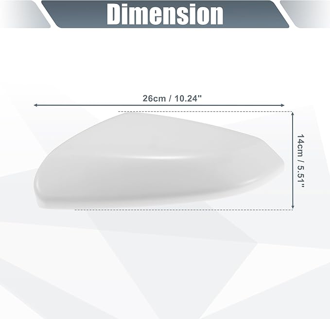 X AUTOHAUX Car Rear View Left Driver Side Mirror Cover Cap Replacement White for Honda CIVIC 2016-2021 Mirror Guard Covers Exterior Decoration Trims