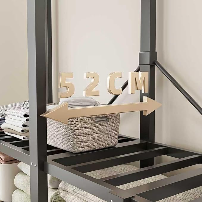 Foldable Portable Wardrobe Closet with Magnetic Doors & Cover, Heavy Duty Covered Clothes Rack with Hanging Clothing Rod, Met
