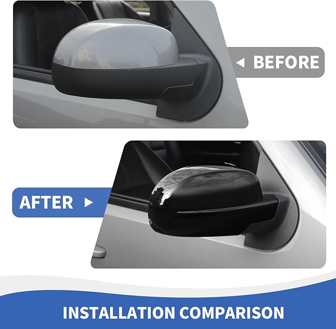 RAZPOY Rearview Mirror Cover Side Mirror Shell Trim Compatible with Chevy Silverado & Suburban & Tahoe & GMC-Yukon & GMC-Sierra & Cadillac Escalade 2007-2013, Black