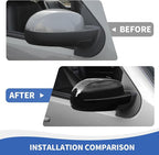 RAZPOY Rearview Mirror Cover Side Mirror Shell Trim Compatible with Chevy Silverado & Suburban & Tahoe & GMC-Yukon & GMC-Sierra & Cadillac Escalade 2007-2013, Black