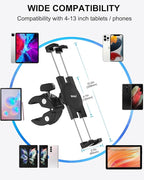 woleyi Bike Tablet Mount, Motorcycle Bicycle Tablet Holder, Cycling Handlebar Clamp with 360 Rotation for iPad Pro Air Mini, iPhone, Samsung Galaxy Tabs, Fire HD, More 4.7-13" Cellphones and Tablets