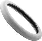 BDK Ergonomic Leather Grip Steering Wheel Cover - Soft Plush Memory Foam Grip for Standard Size Wheels 14.5-15 inch Gray
