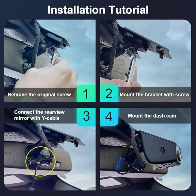 Fitcamx 4K Dash Cam Suitable for Ford F150 & F250 2021-2025 Limited XLT XL Raptor Lariat Platinum King Ranch Tremor, OEM Look