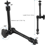 Car Headrest Camera Mount for GoPro/Insta 360/DJI OSMO/AKASO/Video/DSLR, 1.57 inch Diameter Base 10 inch Length Magic Arm, Aluminum Alloy Adjustable Camera Holder, Black
