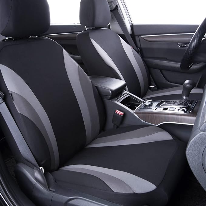 CAR PASS Line Rider Sporty Cloth 11PCS Universal Fit Car Seat Cover -100% Breathable with 5mm Composite Sponge Inside,Airbag 