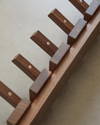 Wood Coat Rack Wall Mount - Large Walnut Piano Coat Rack wtih 5 Hooks for Hanging Clothes,Keys,Robes,Purse,Towels,Modern Deco