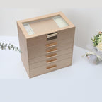 BOOVO Jewelry Boxes for Women, White and Black 6 Layer Large Jewelry Box for Necklace, Bracelet, Earrings, Rings Storage, Jew