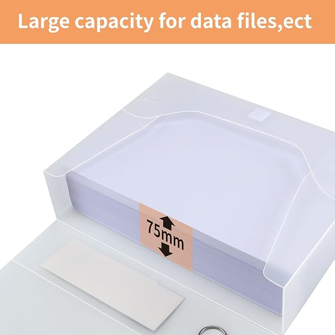HUA JIE A4 Storage File Boxes Plastic Archives Cases with Lid, File Folder Organizer Document Filing Box for office,31×7.5×23