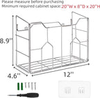 Cididu Kitchen Wrap Organizer Rack Wall Mount, Cabinet Door Organizer Storage, Wall Rack Basket Sturdy Steel Wire, Tall Insid