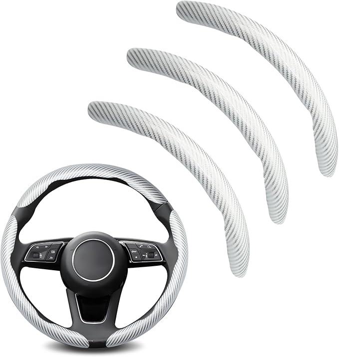 3pcs Universal Carbon Fiber Steering Wheel Cover - Anti-Slip & Segmented Design, Universal 99% Durable Steering Wheel Protect