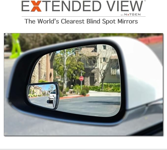 Blind Spot Mirrors- Compatible with Tesla Model 3 Extended View (Model X) - 2 Piece Set (Left & Right)