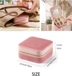 ZPROW Plush Velvet Travel Jewelry Case, Travel Jewelry Organizer, Jewelry Travel Case, Travel Jewelry Box, Small Jewelry Case