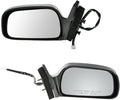 TRQ 2 Piece Driver and Passenger Side Mirror Assembly Set Manual Folding Electric Adjustment Non-Heated No Memory Black Compa