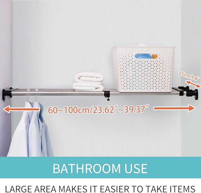 Hershii Expandable Closet Tension Shelf Rod Adjustable Metal Storage Rack Cabinet Organizer DIY Divider Separator Shelves for