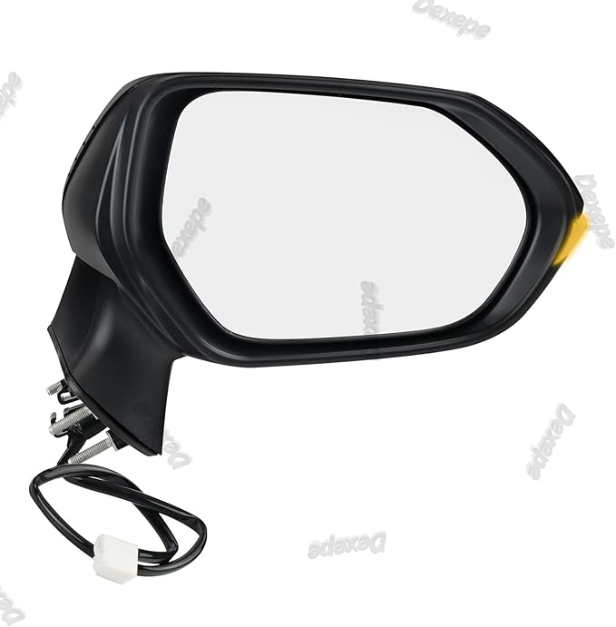 Passenger Side Mirror Assembly Compatible with Toyota Corolla 2020-2025 Heated with Turn Signal, Power Adjustable Glass Replace 8791012F80, TO1321394, 8791002926 Black (6Pin Right)