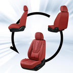 Coverado Car Seat Covers Full Set, Red Seat Covers for Car with Lumbar Support, Nappa Leather Seat Covers Waterproof Car Seat