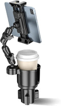 OHLPRO Cup Holder Tablet Mount for Car, iPad Car Mount with Heavy Duty Aluminum Arm, Adjustable Tablet Holder for 5–13” Devices, Cup Holder Expander Fits 2.6”–3.9” Vehicles - 6 inch Arm