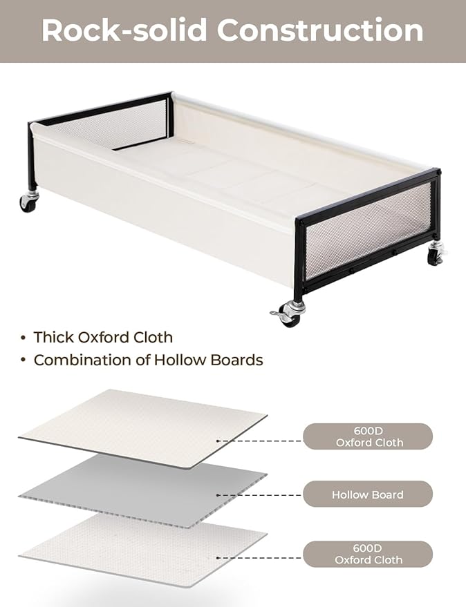 StorageWorks Large Under Bed Storage Containers, Under Bed Storage with Wheels