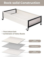 StorageWorks Under Bed Storage with Wheels, 2-Pack Metal Underbed Storage Containers, 80L Closet Organizer Bins for Clothes, 