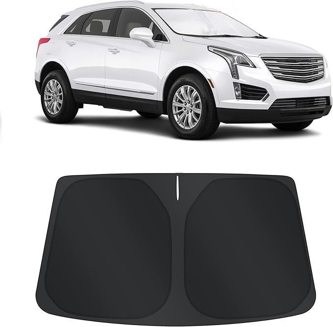 TINGLU Sun Shade for Cadillac XT5 2017-2025 2026Accessories Windshield Sun Shade Window Shade UV Rays Protection Sun Visor Cover with Steering Wheel Sunshade Storage Bag