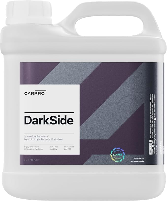 CARPRO DarkSide - Tire & Rubber Sealant, Hydrophobic & Self-Cleaning, Satin Black Shine, UV Protection, Revives Dull Faded Ru